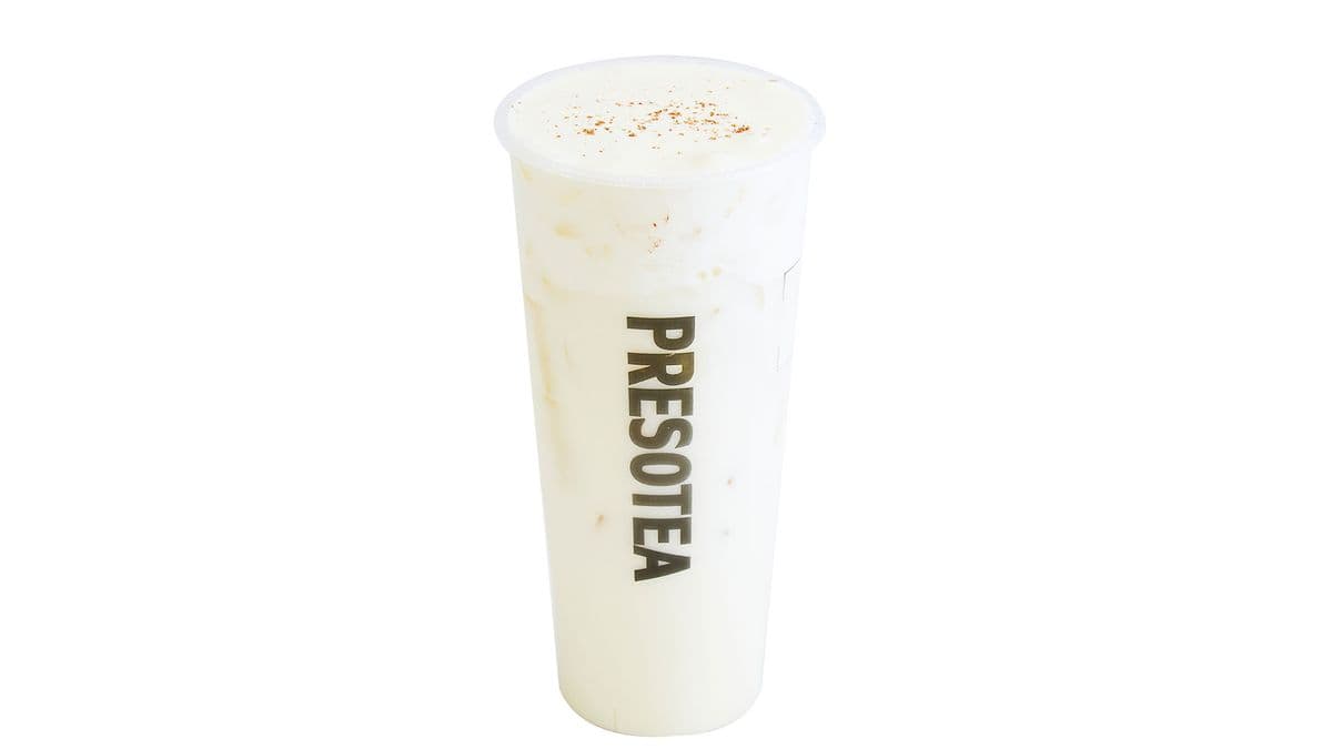 Salted Milk Foam Genmaicha Milk Tea / Thé au lait Genmaicha avec mousse au fromage sucré