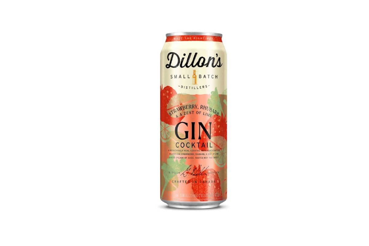 Dillon's Strawberry Rhubarb & A Twist of Lime Gin Cocktail (1 x 473 ml can)