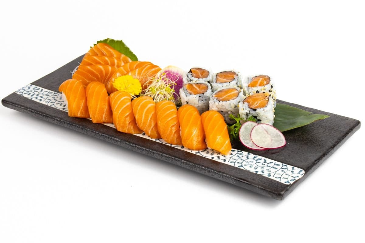 Salmon Sashimi, Sushi, and Roll Lunch (All Salmon)