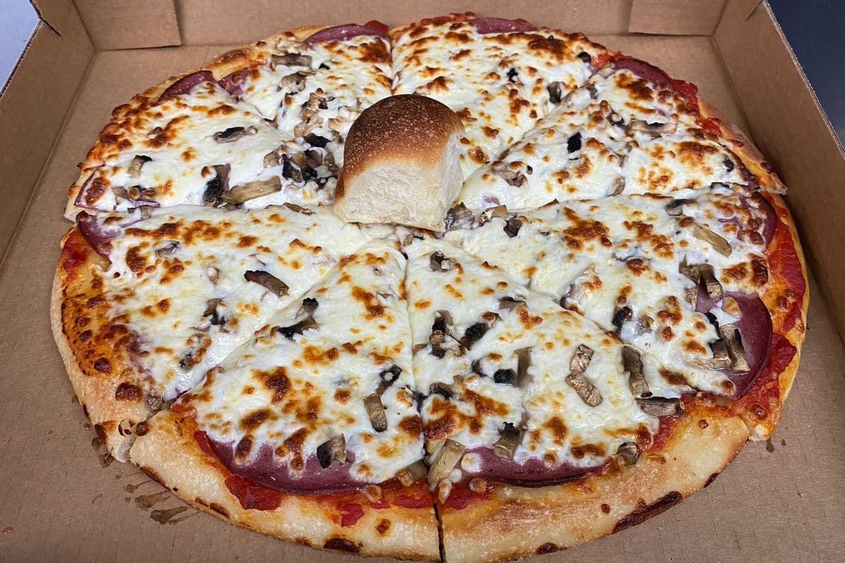 10. 12" Salami and Mushroom Pizza