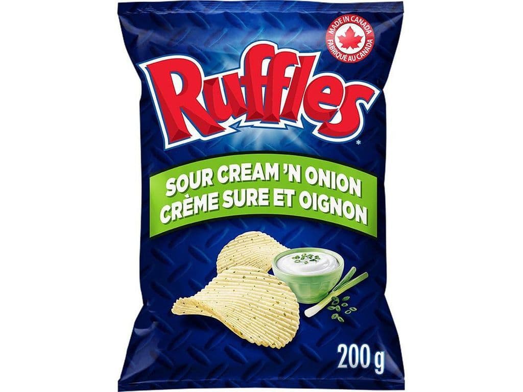 Ruffles Sour Cream and Onion Potato Chips 200g