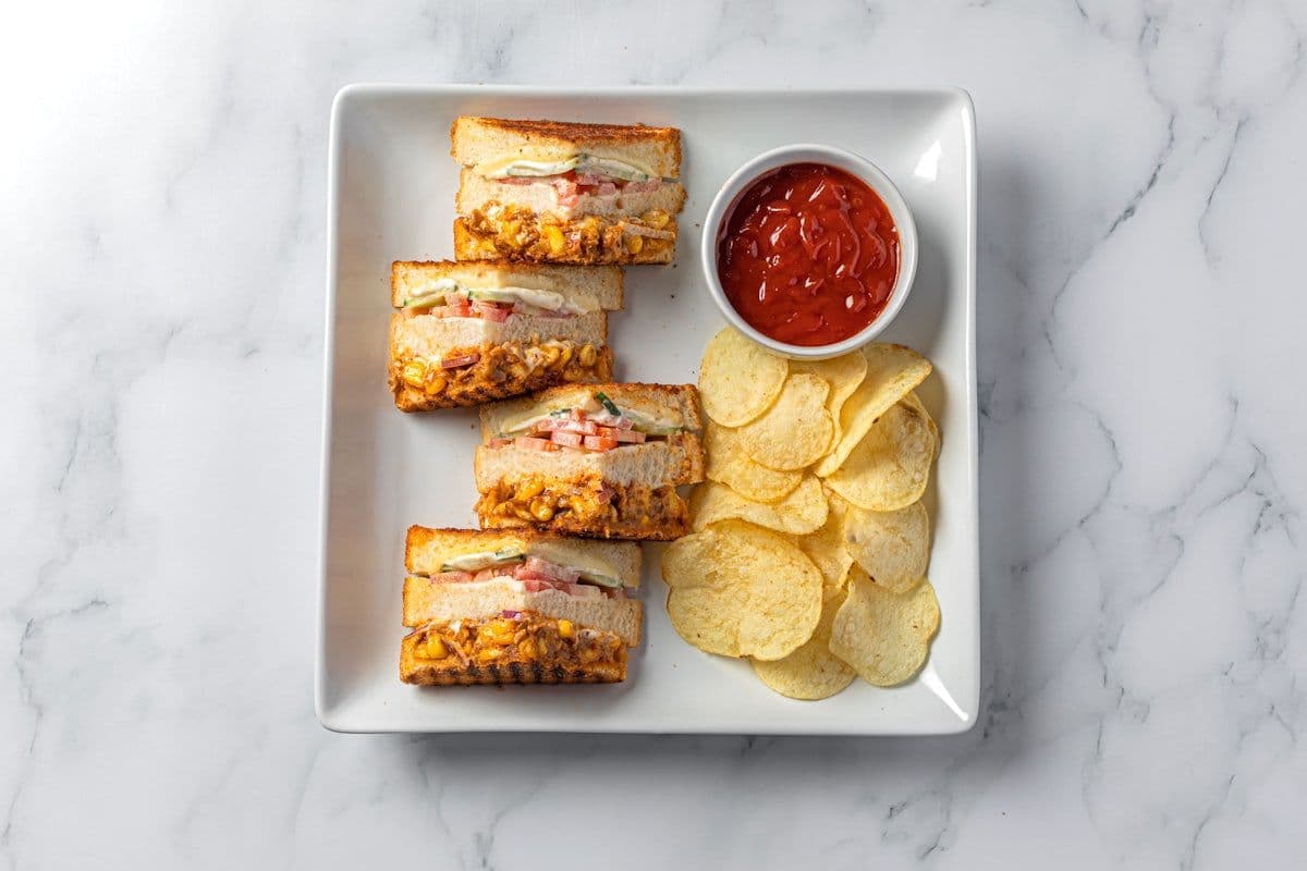 Corn Masala Sandwich