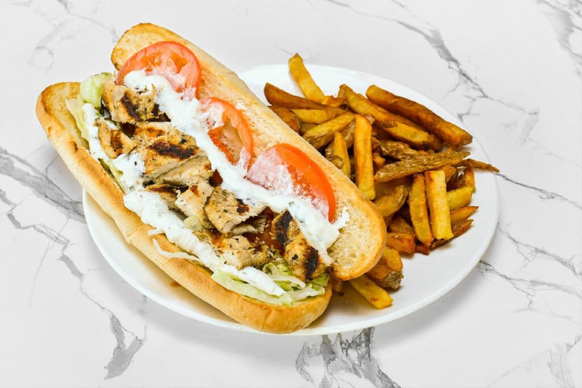 Souvlaki on a Bun Combo