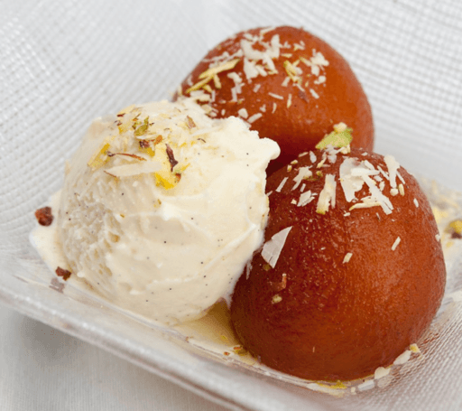 Gulab Jamun with Ice Cream