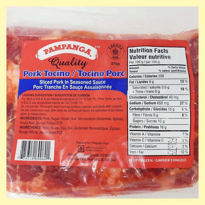 Pork Tocino, 375g, Pampanga's Best