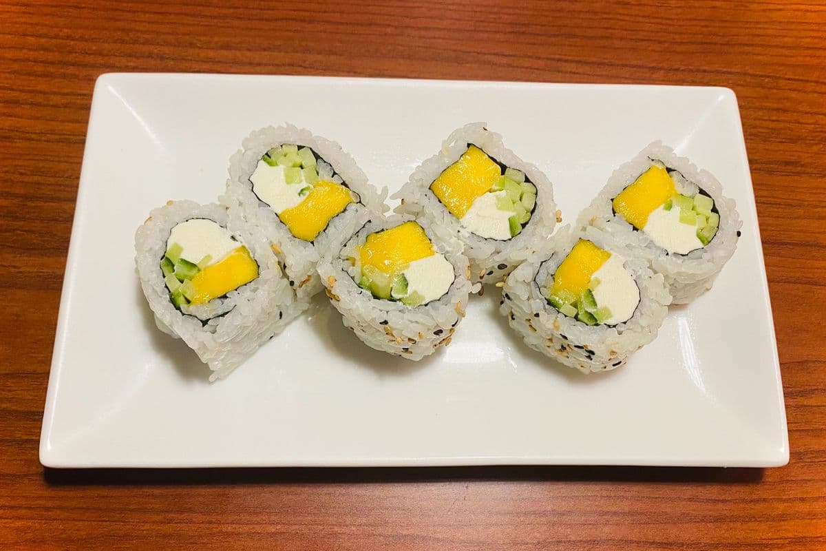 Mango, Cucumber, and Cream Cheese Roll