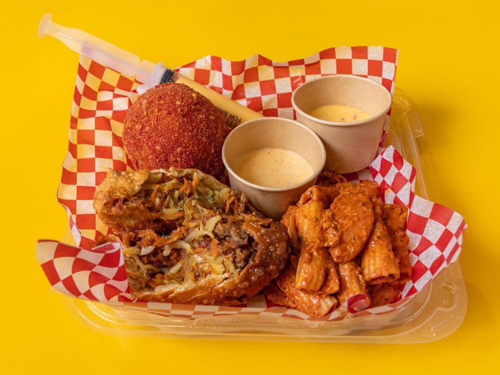 Boudin Ball (1) + Mini-Spicy + Eggroll (1)