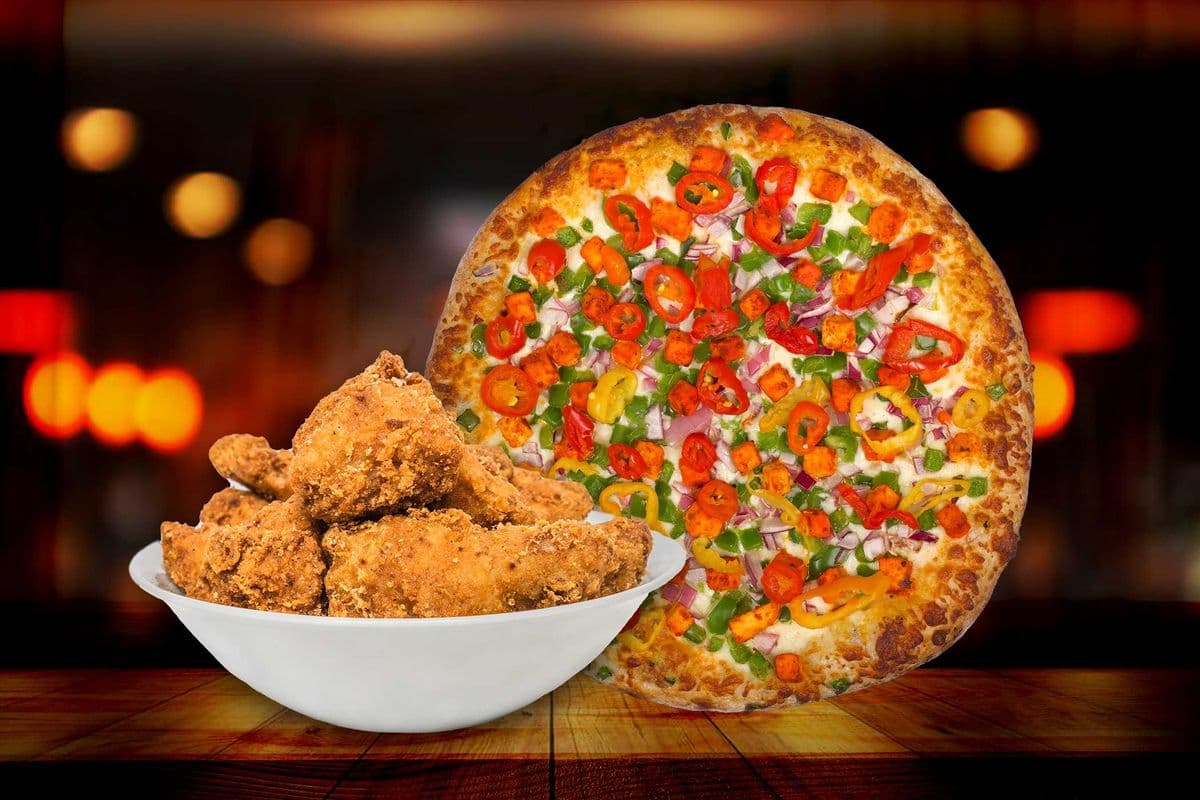 Extra Large Pizza and 12 Wings