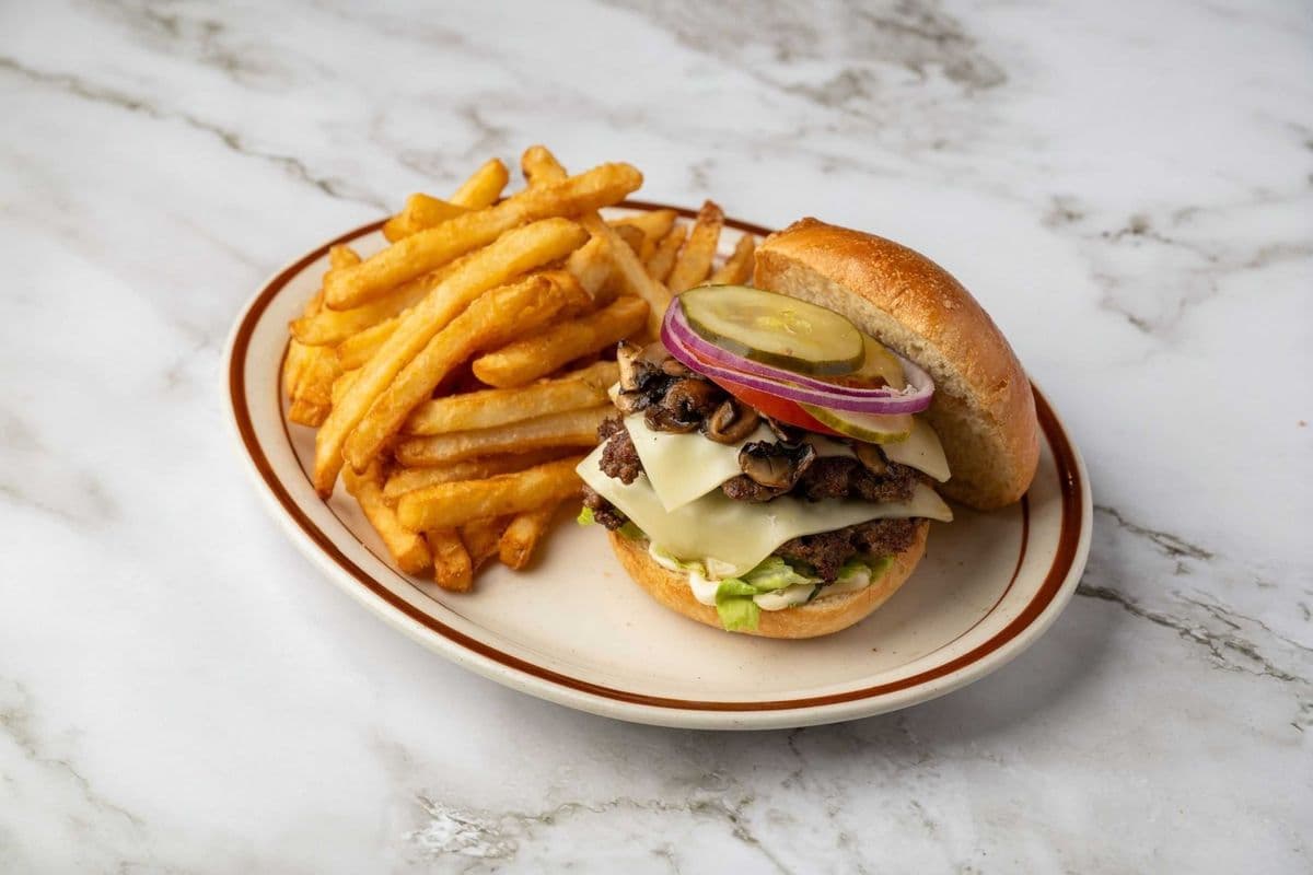 6. Truffle Mushroom Swiss Burger