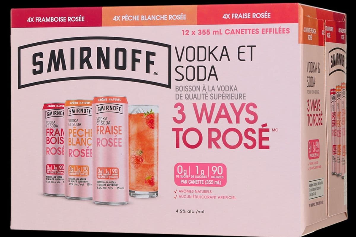 Smirnoff Vodka&Soda Rose Variety 12 Pack (12 x 355 ml)