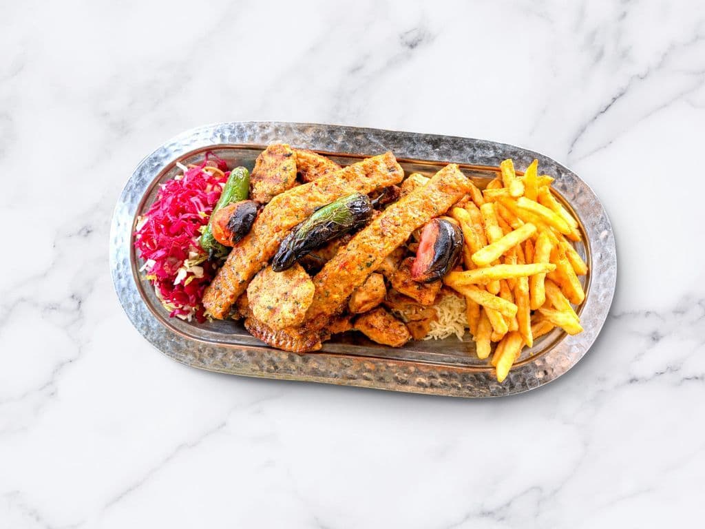 Sultan Ahmet Chicken Grill Dinner for 5 (2Chicken Adana, 2Chicken Shish, 3Wings, 3Chicken Chops, 5Chicken Kofte, Doner)