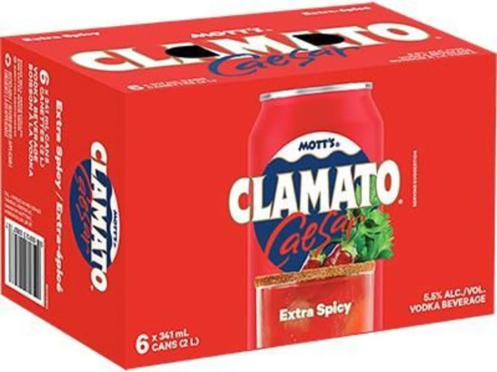 MOTTS Extra Spicy CLAMATO, 6 x 355ml
