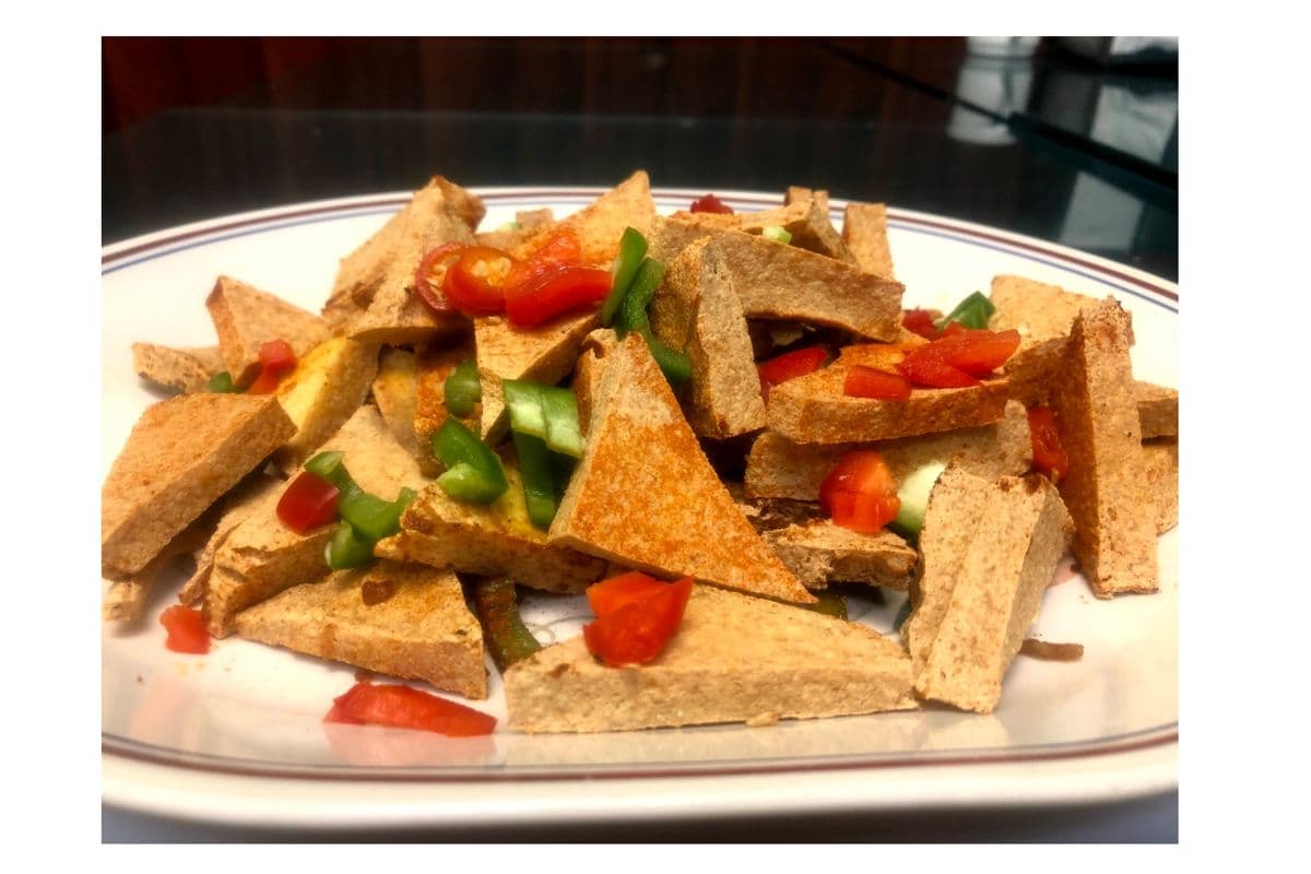Deep Fried Tofu in Rock Salt and Chili Pepper