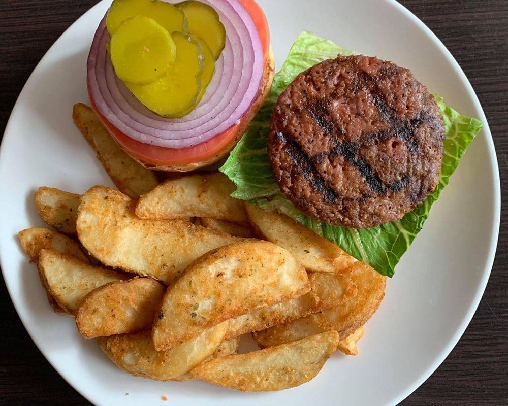 Beyond Meat Burger & Wedge Fries