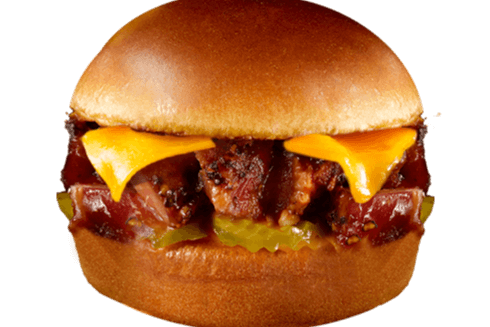 Brisket Burnt Ends Sandwich with Cheese