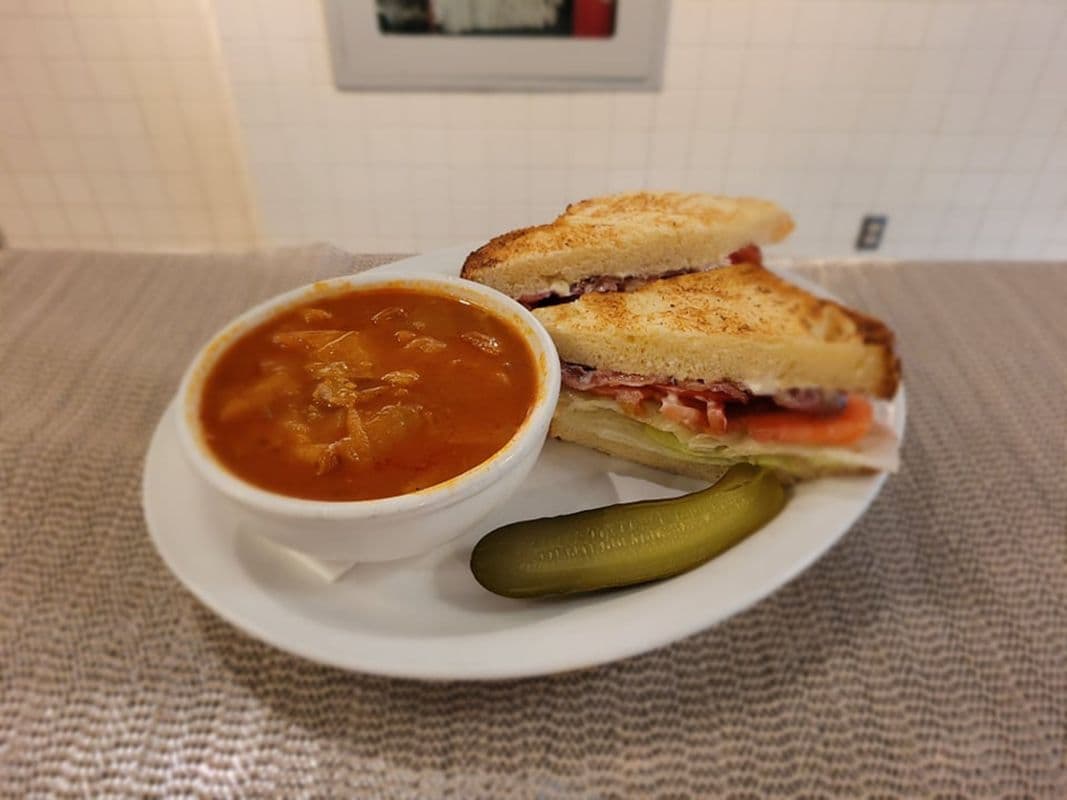 Cup of Soup and Sandwich