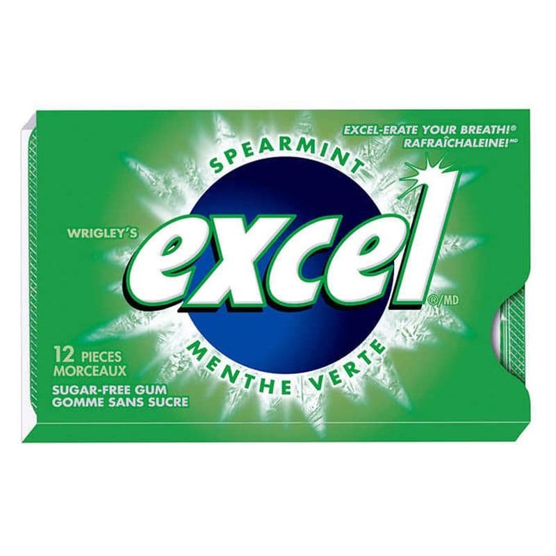 Wrigley's Excel Sugar-Free Spearmint Chewing Gum (12 pcs)