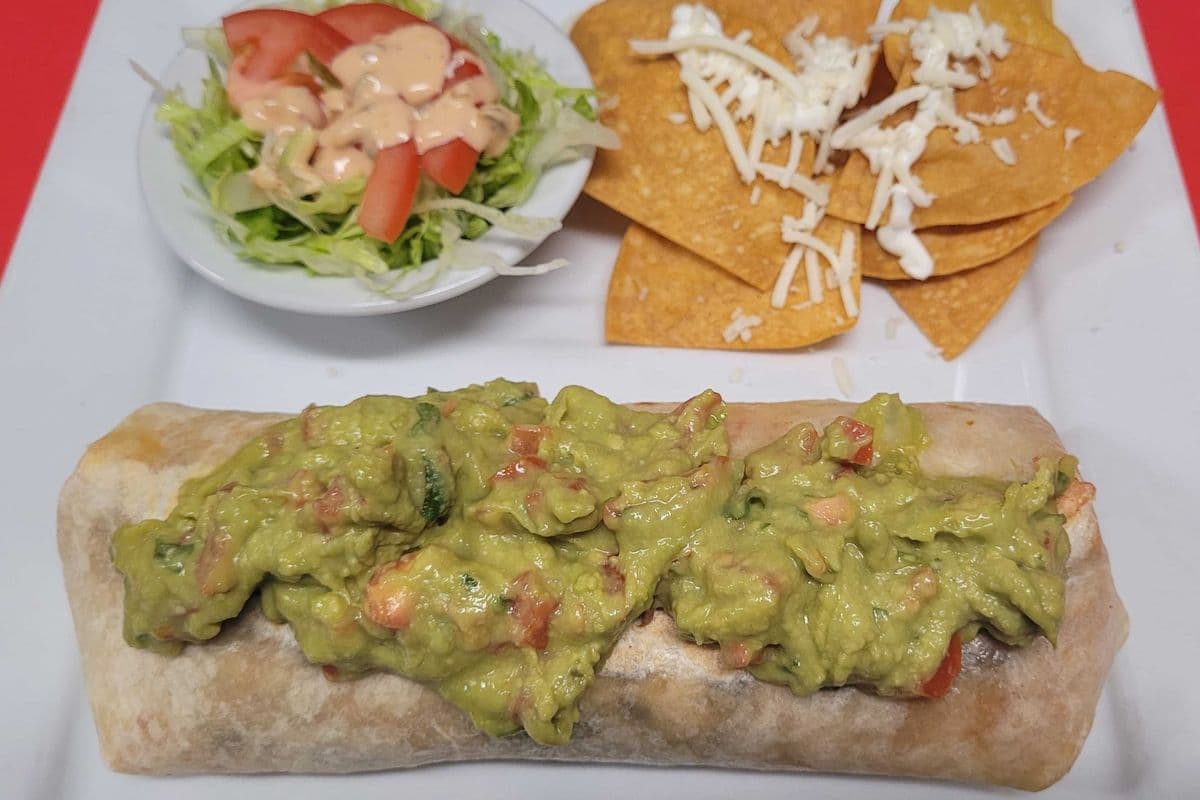 burrito de poulet et guacamole
