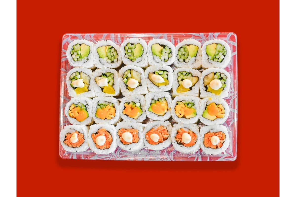 C17. Tempura Yam Roll, Pickle Pickle Roll, Cucumber Avocado Roll, and New Mexico Roll (24 pcs)