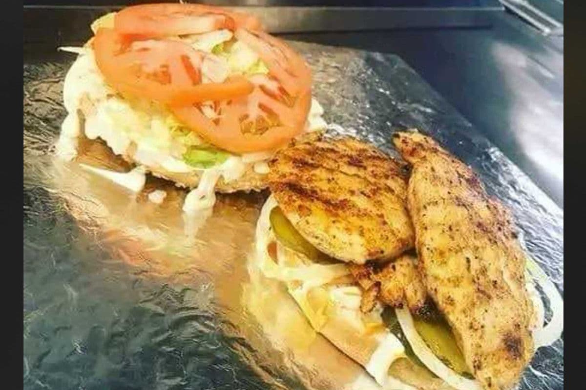 Breaded chicken burger