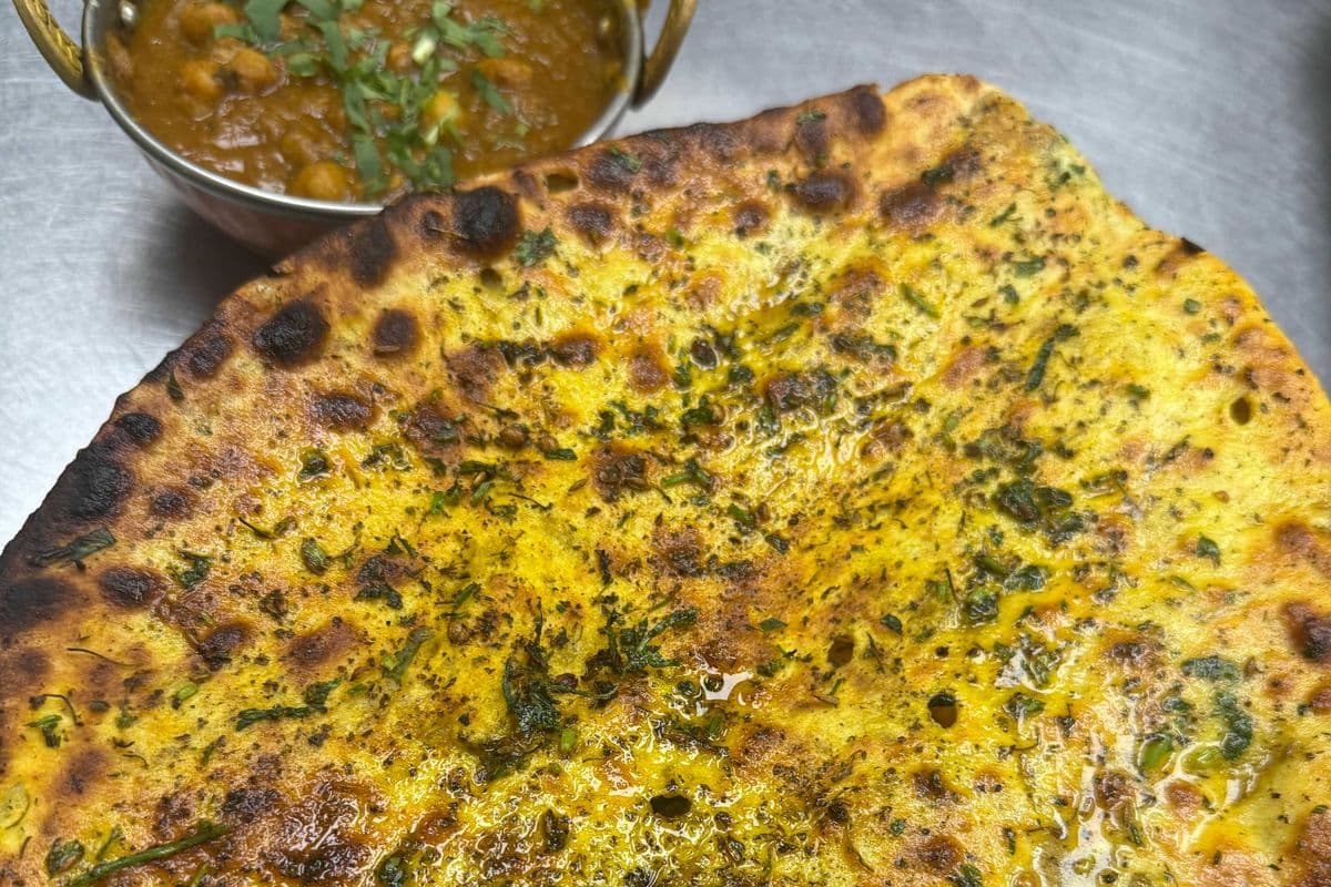 Amritsari Kulcha with Chole (Chickpea Curry)