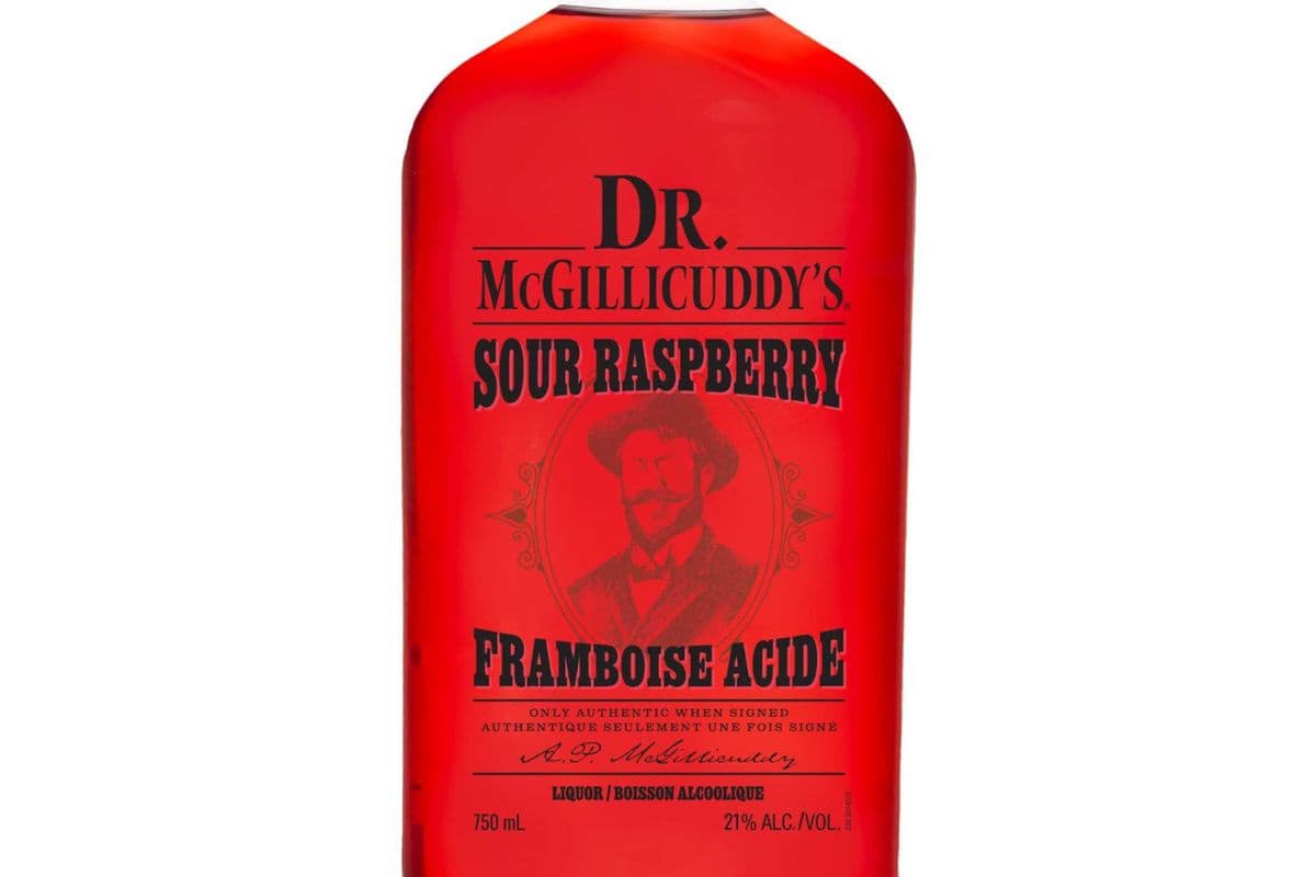 Dr. McGillicuddy's Fruit Liquor, Sour Raspberry (750 ml) (1 x 750ml)