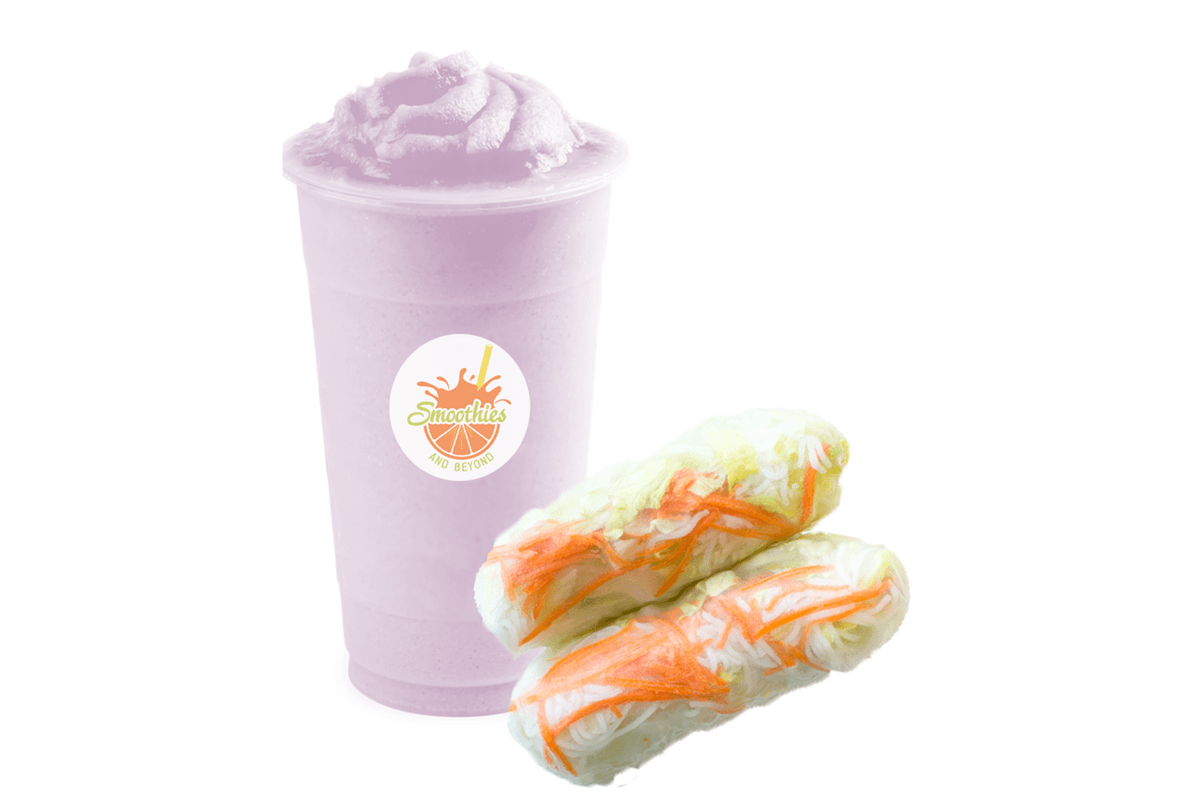 Two Veggie Rolls and Small Smoothie