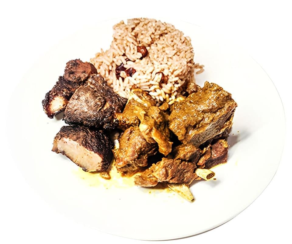 JERK PORK- CURRY GOAT COMBO