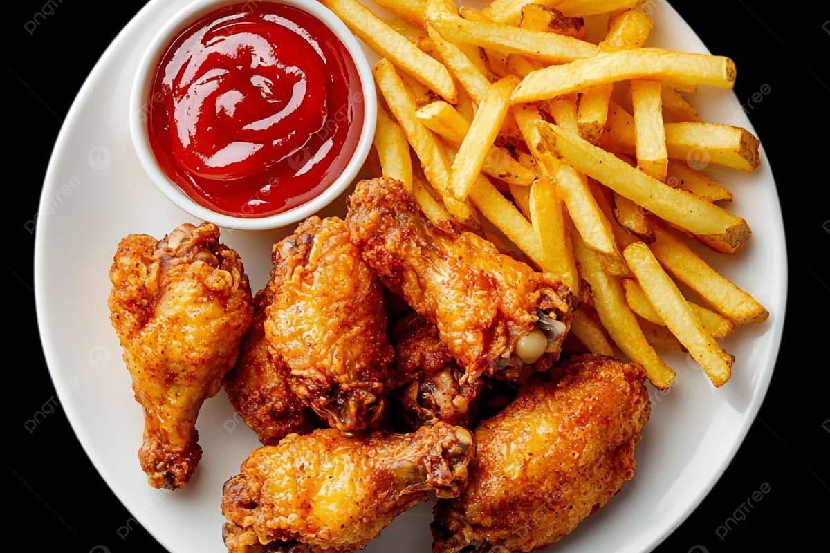 Chicken Wings with Fries