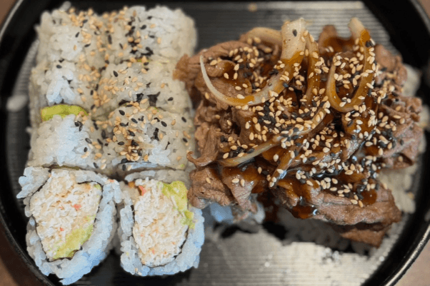 Set A: California Roll (8PCS) + Beef Teriyaki + Rice + Bottle Water