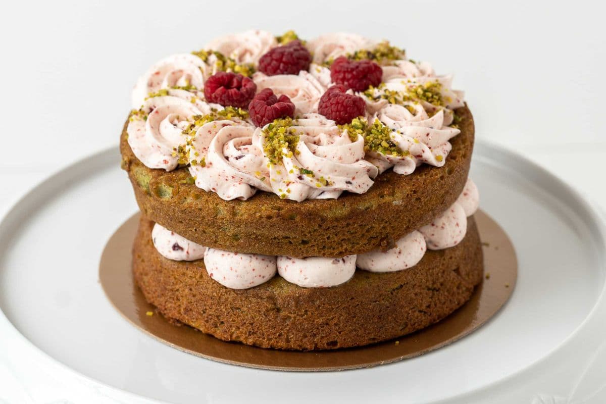 Gâteau pistache et framboises / Pistachio and Raspberry Cake