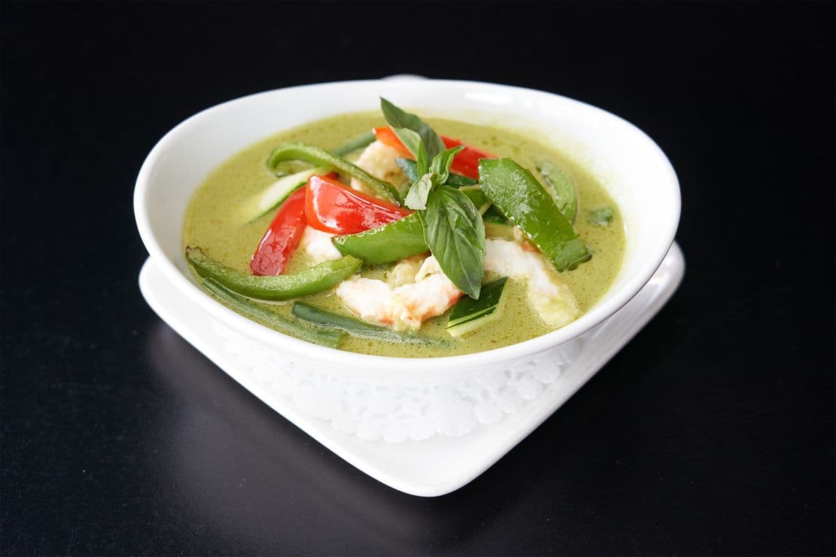 37. Crevettes au cari vert / Shrimp Green Curry