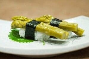 Asparagus Vegetarian Nigiri Sushi