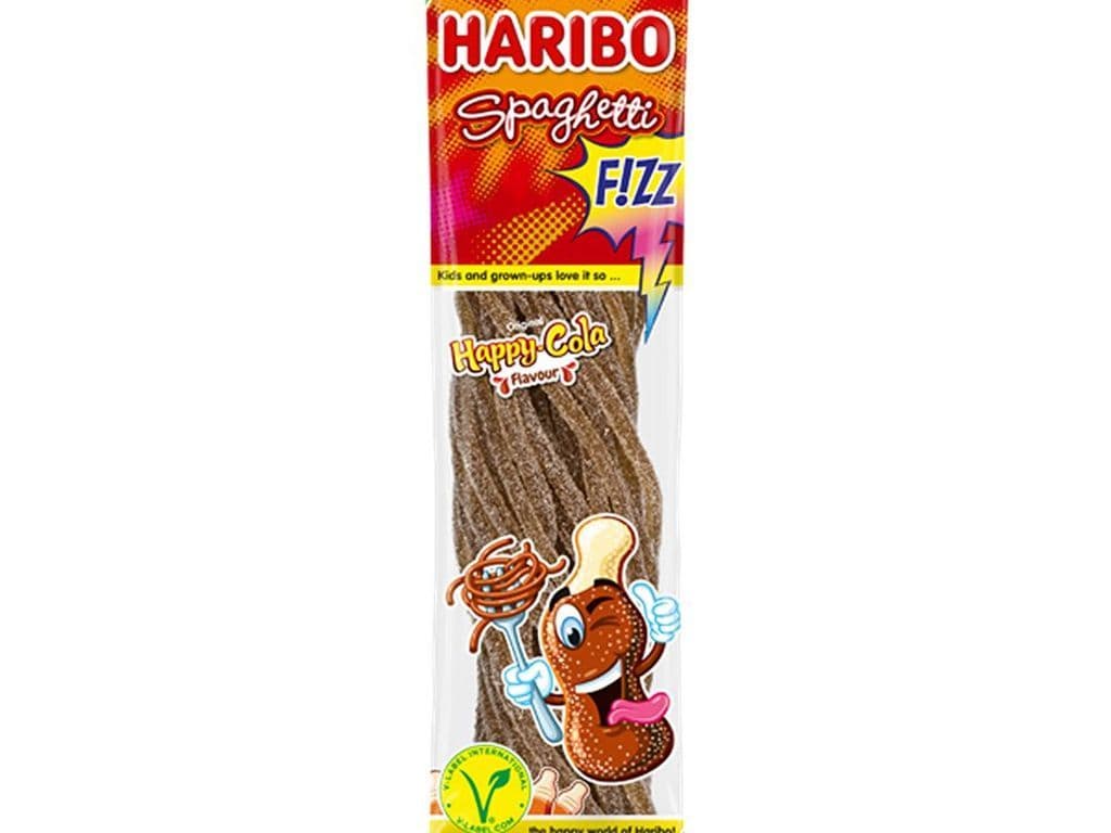 Haribo Spaghetti Fizz Sour Strings Happy Cola 200g Gummy Candy Bag Vegetarian 