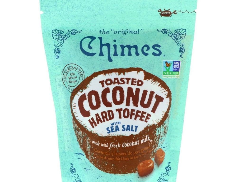 CHIMES TOASTED COCONUT HARD TOFFEE WITH SEA SALT 100G