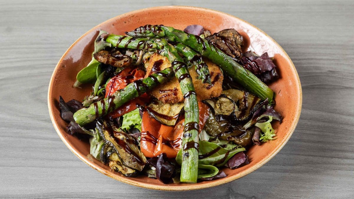 Grilled Vegetable & Warm Goat Cheese Salad