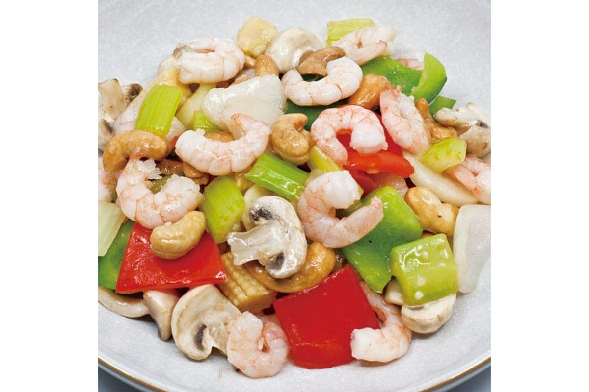 50. Pan-Fried Diced Shrimp, Cashews, and Vegetables.