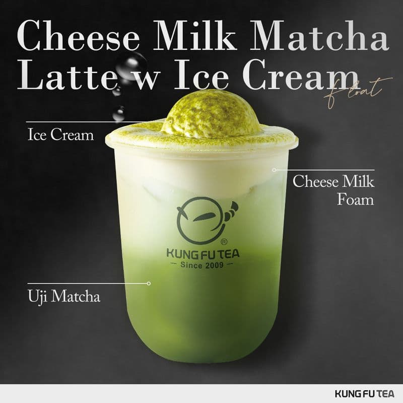Cheese Milk Matcha Latte w/ Ice Cream (Large)