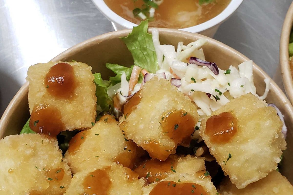Tofu Bop(Rice bowl and with Miso soup)