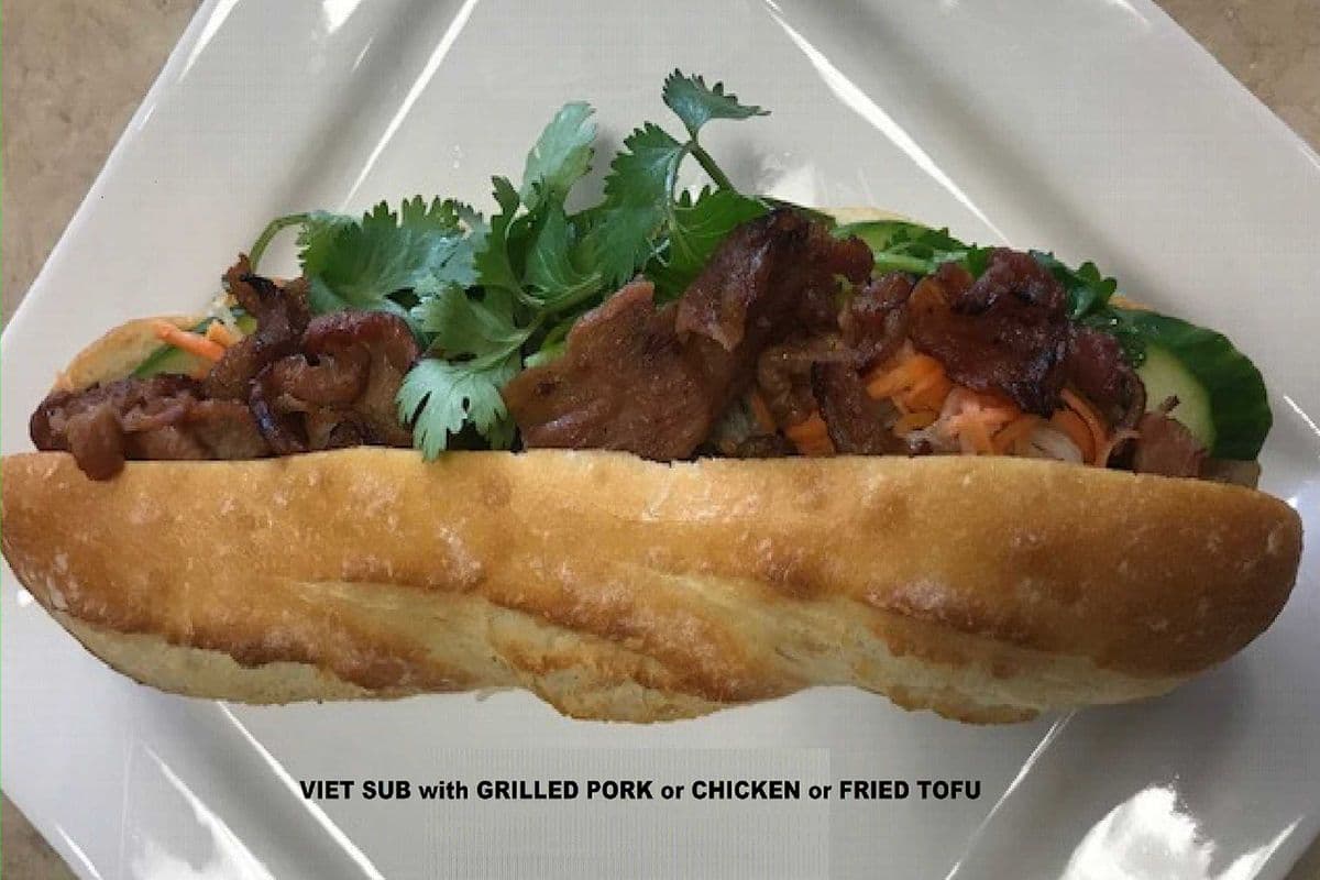 E15. Vietnamese sub with grilled pork or grilled chicken.