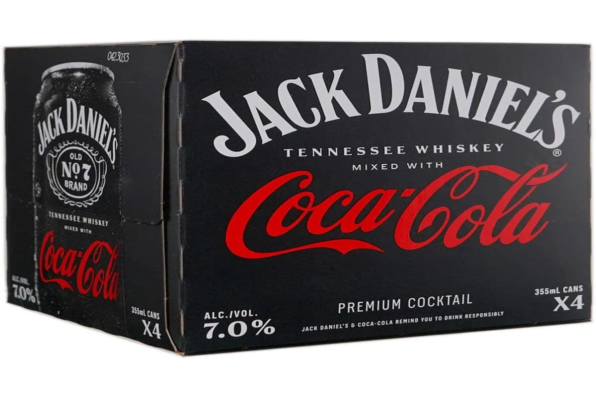 Jack Daniel's and Coca Cola Cans (4 x 355ml)