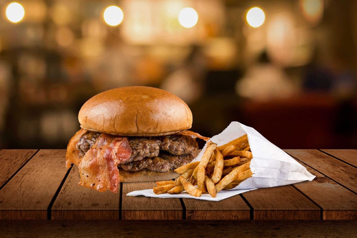 Double Bacon Burger (No Cheese) Combo