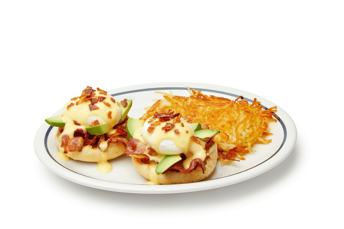 Bacon Avocado Eggs Benedict