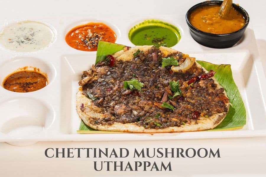 Chettinad  Mushroom Uthappam