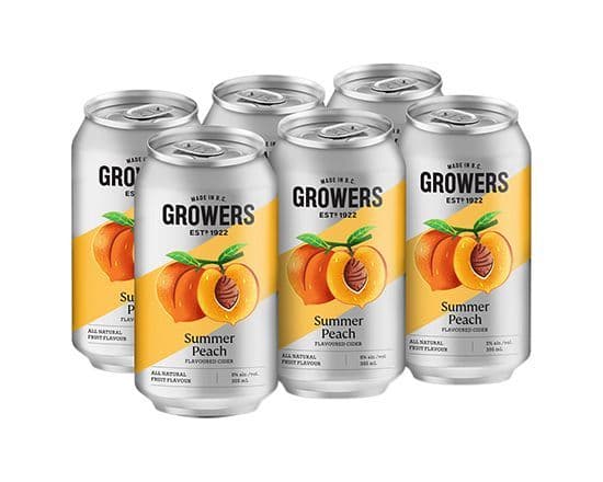 Growers Cider Peach, 6 x 355 ml