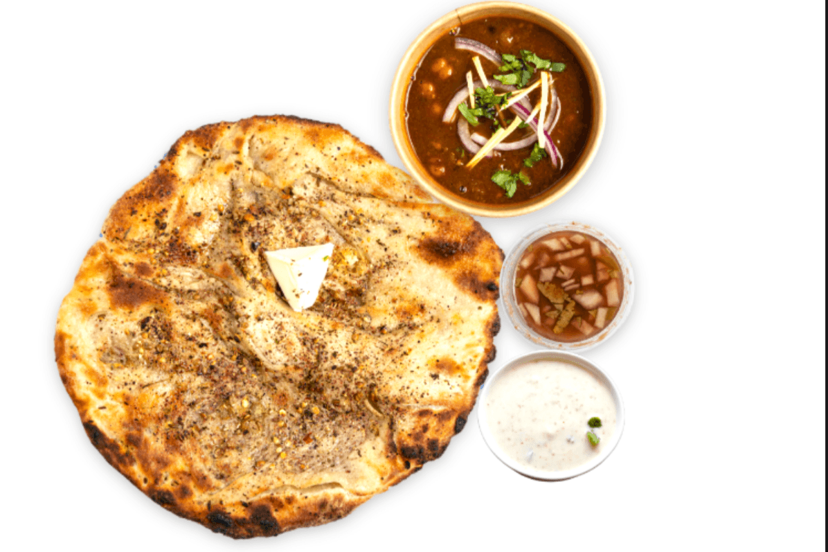 Amritsari Kulcha (Stuffed Naan) w/free pop soda