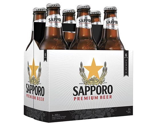Sapporo Brewing Premium Lager, 6 x 355 ml