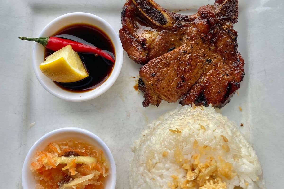 Grilled Lemongrass Porkchop with Garlic Rice