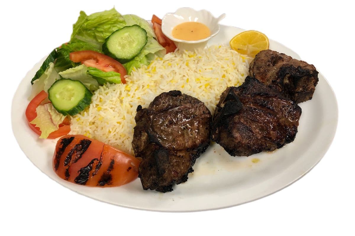 9. Lamb Chops (3 pcs) With Saffron Rice and Salad