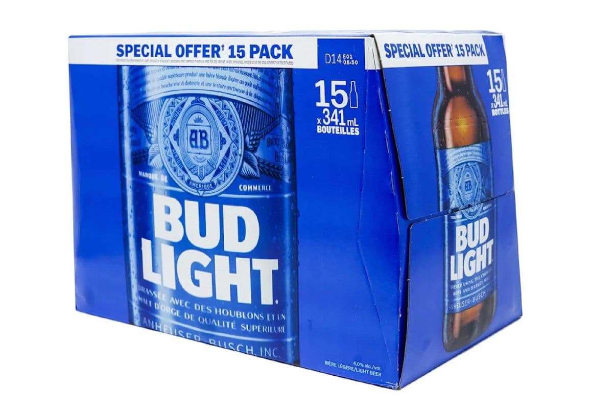 Bud Light (15 Pack Bottles) (15 x 341ml)